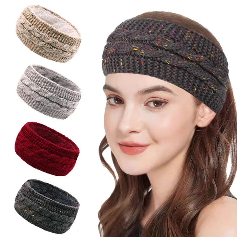 Fleece Ear Warmer Band - Fascia per capelli in maglia grossa