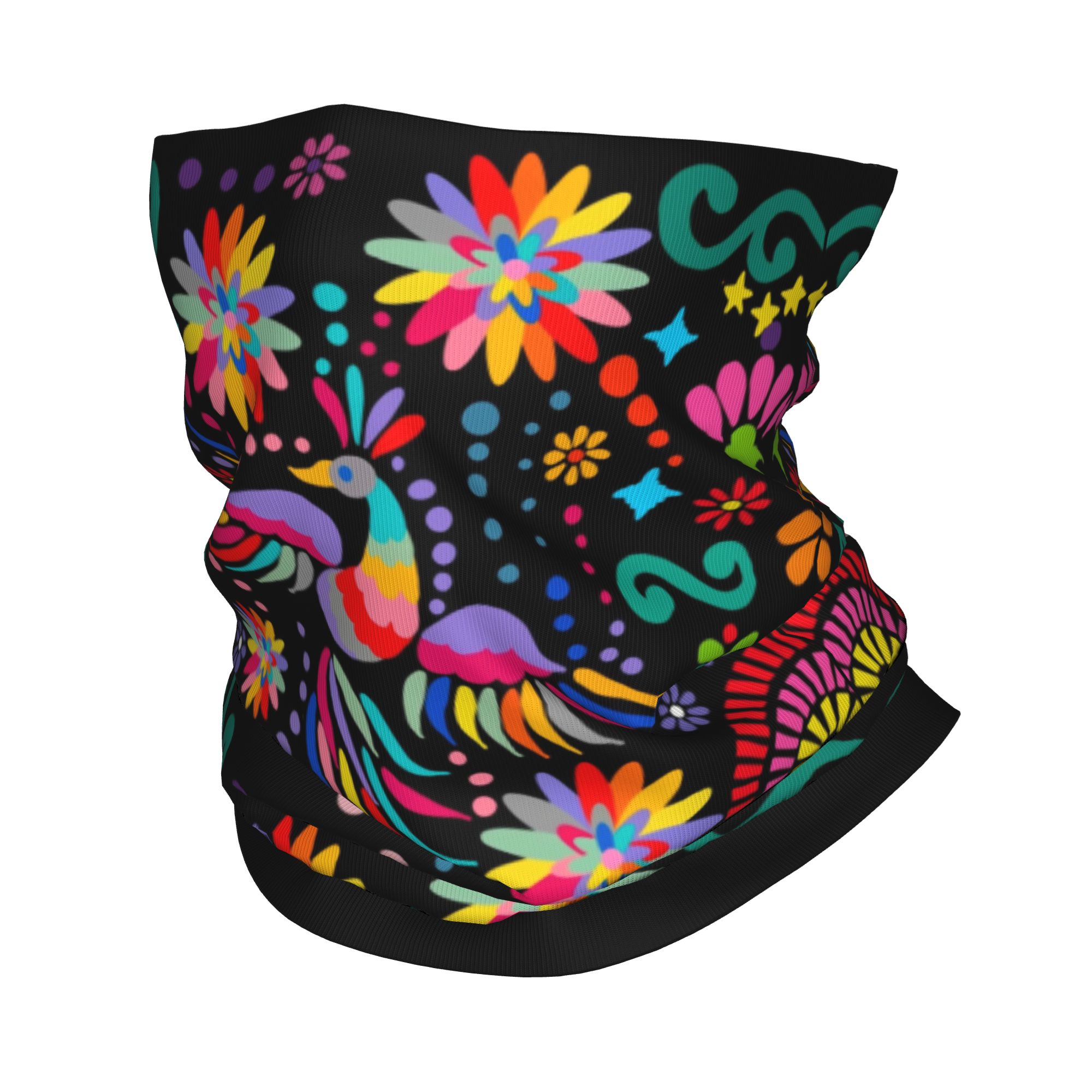 Neck Gaiter Fleece - Scaldacollo Bandana in tessuto floreale messicano
