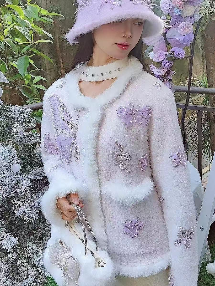 Cardigan di Lusso con Perle e  - Wool Coat Peacoat recensione e prezzo