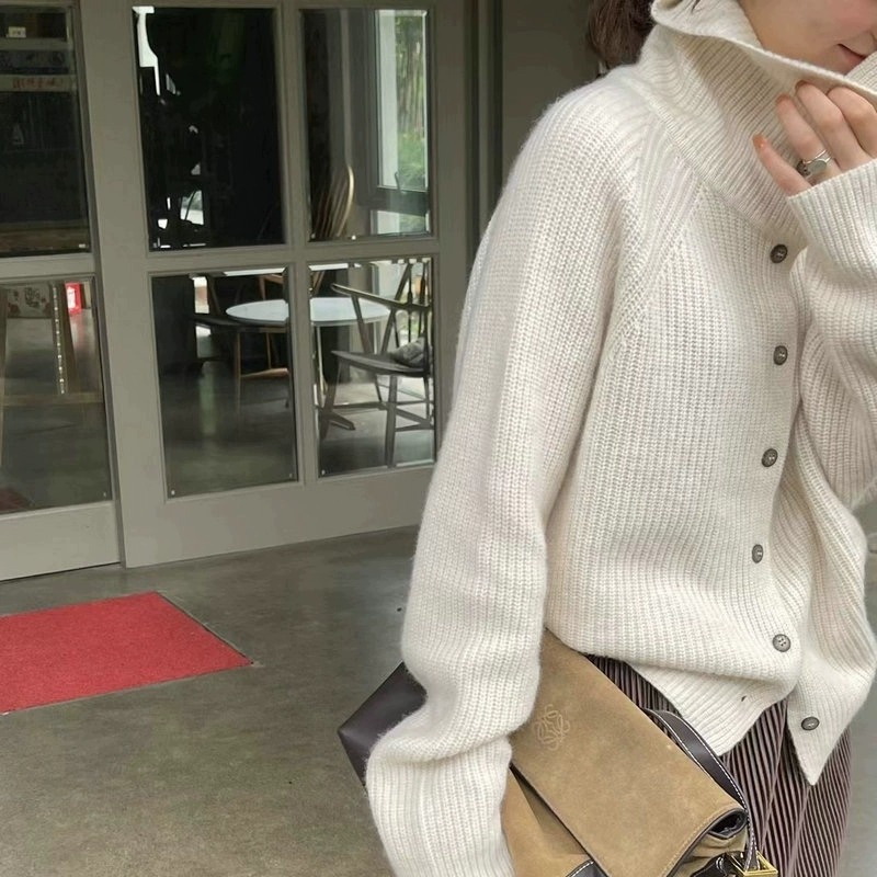 Cardigan a collo alto da donna - Wool Coat Peacoat recensione e prezzo